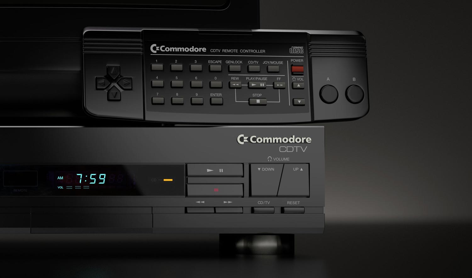 commodore amiga cdtv remote control in 3d by zgodzinski d7mqyv5