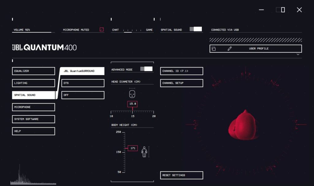JBL Headset DTS virtual surround software